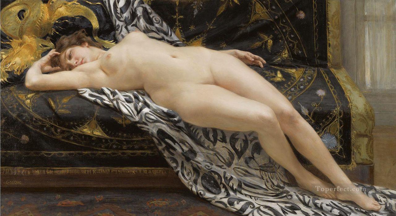 放棄された学者ギョーム・セニャックの古典的なヌード油絵